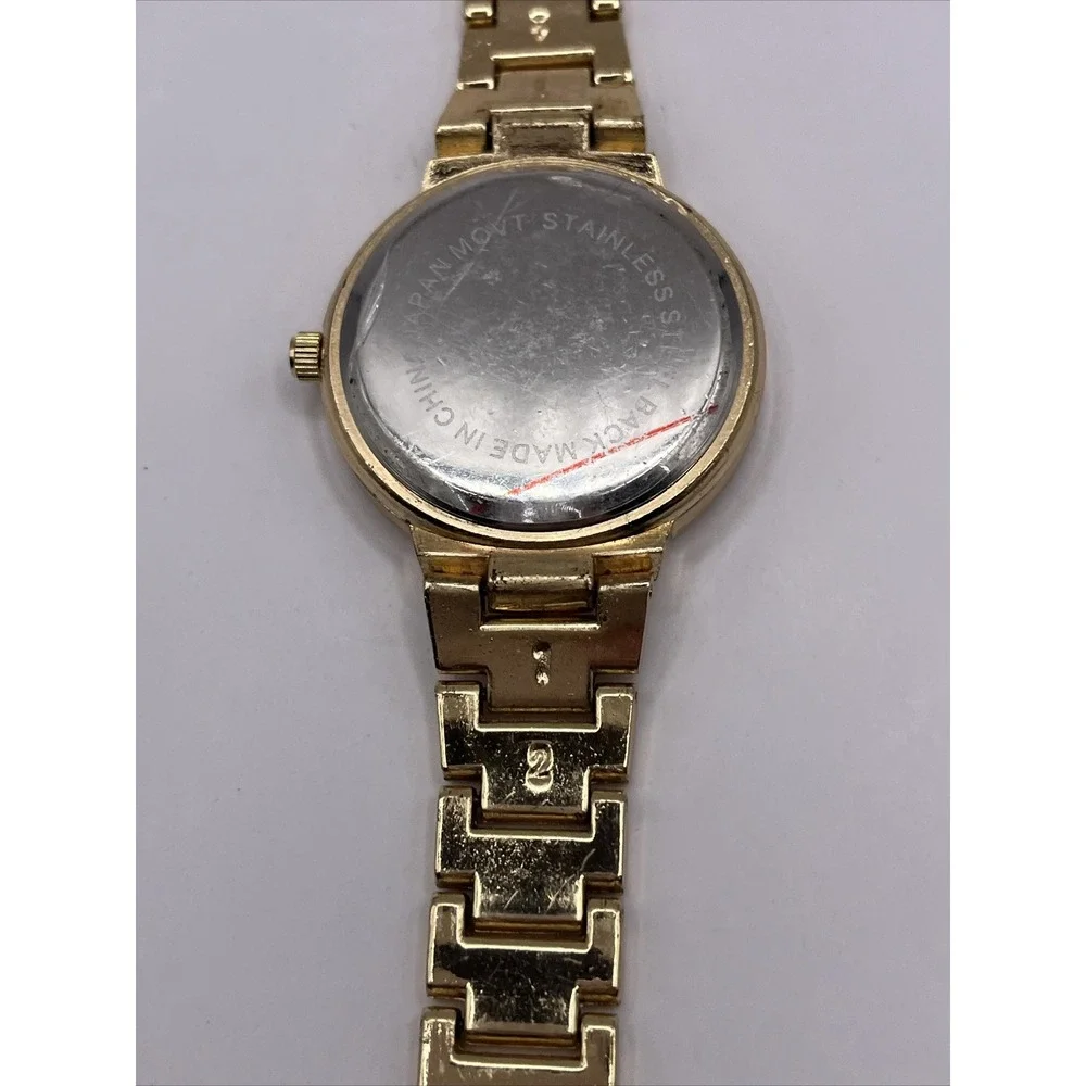 Bella‎ & Rose Women's Gold Tone Quartz Watch Rhinestone Bezel- New Battery